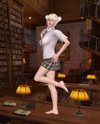 Kink 3d naughty schoolgirl dancing in the library