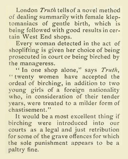 account of young ladies accepting birchings instead of prosecution