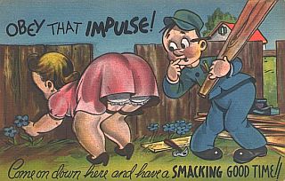 carpenter very tempted to spank the big butt of a woman picking flowers
