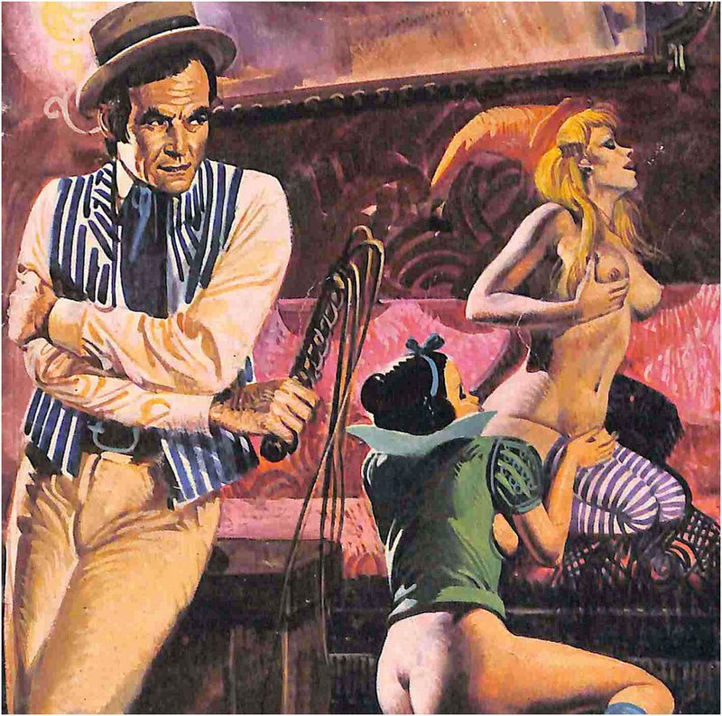 man with a whip supervises half-naked elf women doing posture training or lesbian sex stuff