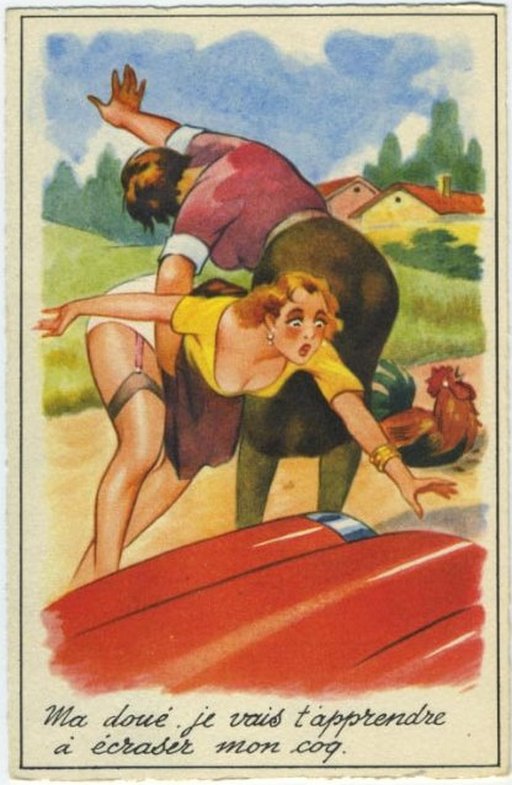 Here’s another fine vintage comic spanking postcard. 