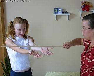 teen jessica punished with the cane on her hands