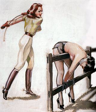 spanking drawing by John Willie