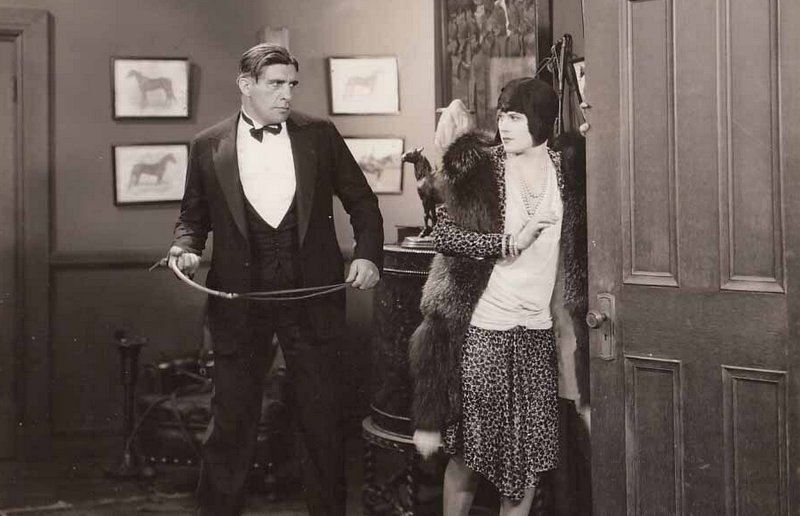 whipping threat for actress Margaret Livingston in a silent movie