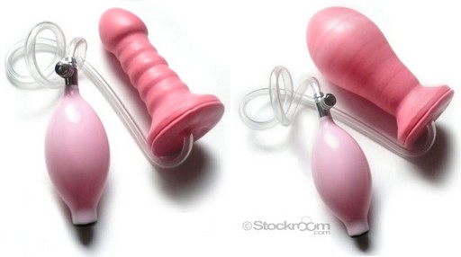 pink inflatable dildo and butt plug