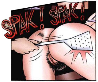spatula spanking panel from a random sex comic