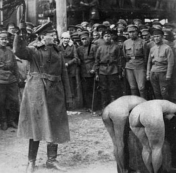 leon trotsky public whipping propaganda photo