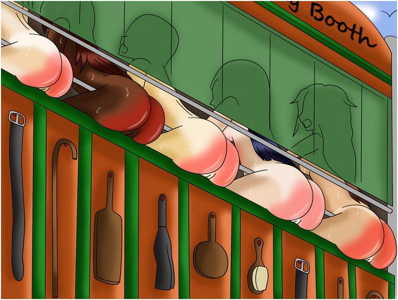 bad girls lined up for public spanking at the state fair