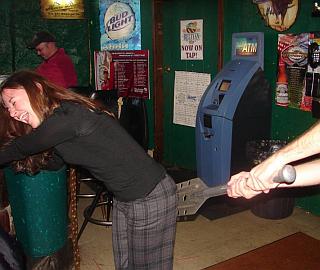girl getting spanked in a bar