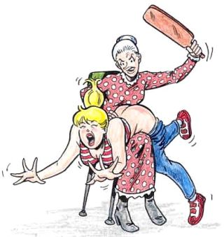 Comic Book Betty getting a real hard spanking
