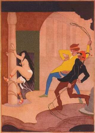 slave girl whipping illustration