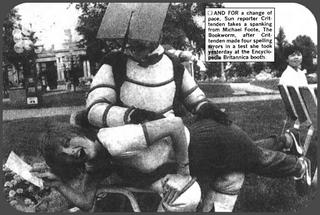 spanked by a man in a bookworm costume