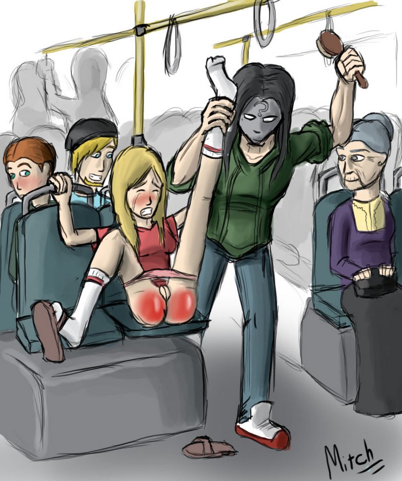 painfully spanked on the subway