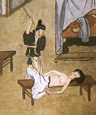 oriental breast whipping illustration