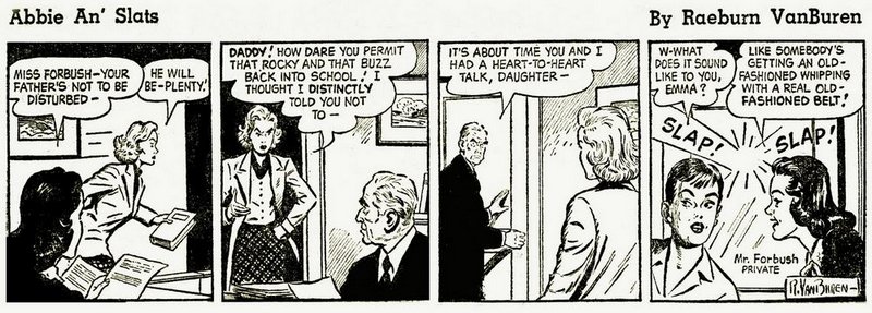 "Abbie an' Slats" comic strip father-daughter spanking scene by Raeburn VanBuren