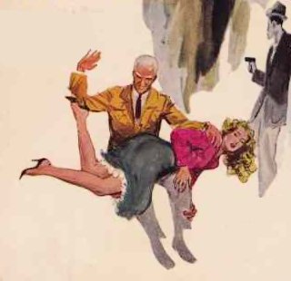 spanking art from the cover of a pulp detective book