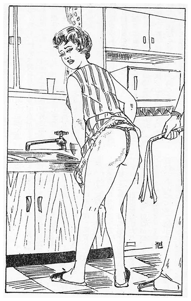 disciplined housewife wears crotch rope and is whipped while doing dishes