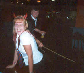 college girl getting caned at a disco party