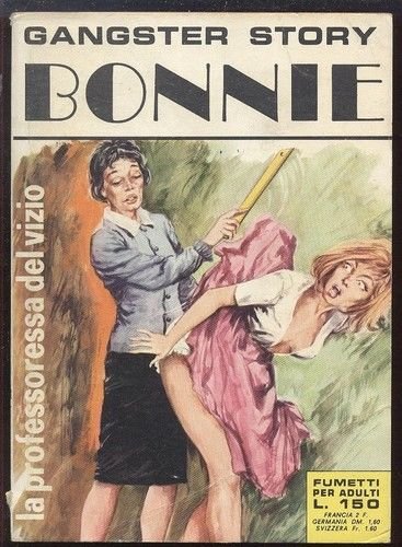 la professoressa del vizio fails at ruler spanking on the cover of Gangster Story Bonnie #25