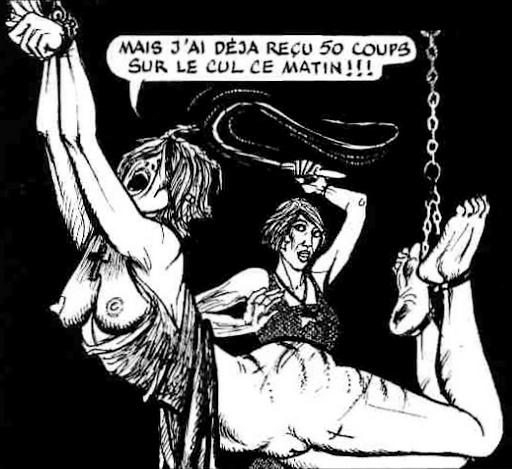 Pichard whipping panel from a French bdsm comic