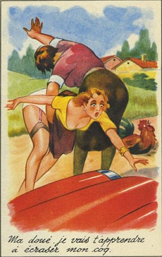 French comic spanking postcard from france