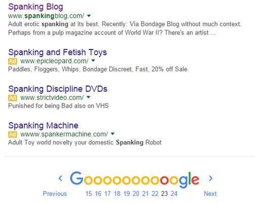 spanking blog on page 23 of Google search results for spanking keyword