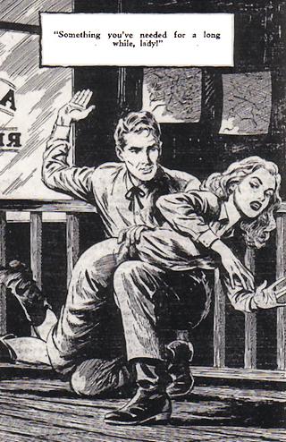 spanking illustration from Love Story magazine
