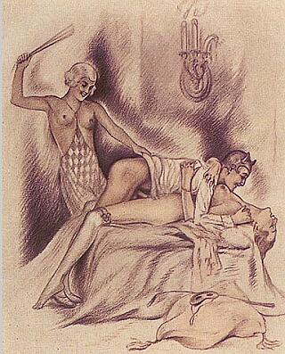 spanking orgy drawing by Eugene Reunier