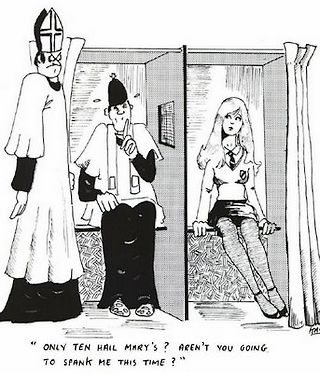 naughty schoolgirl and naughty priest, busted in the confessional