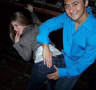 pretty fun spanking in nightclub