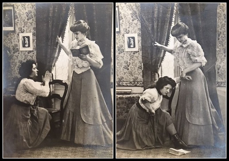 two vintage birching photos