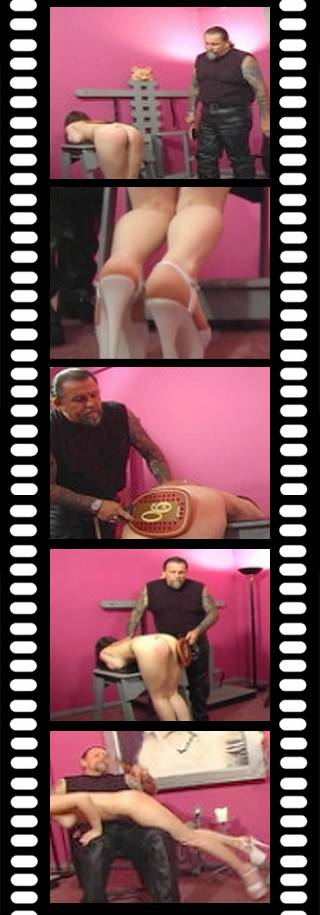 dominique submits to a severe paddling