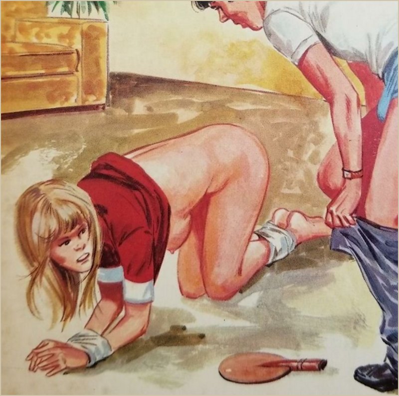 wife with taped wrists waits for her pleasure paddling