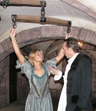 pretty girl menaced with a switch