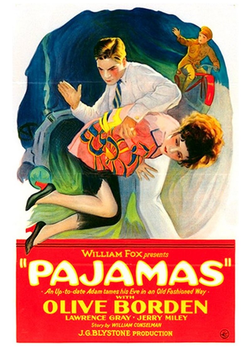 otk spanking artwork on 1927 movie poster for pajamas