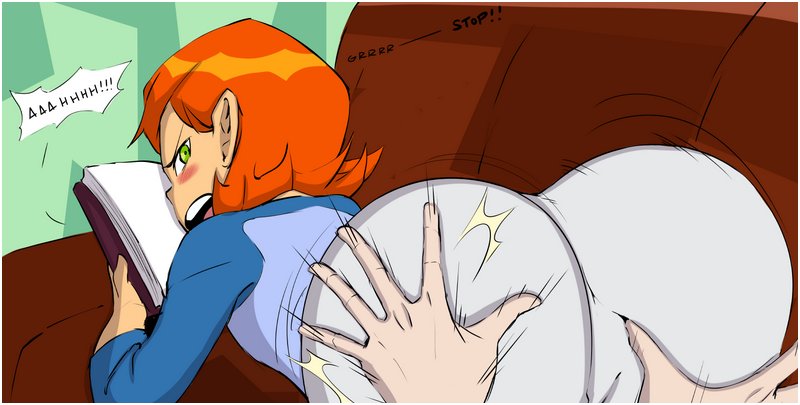 spanked with both hands while forced to read