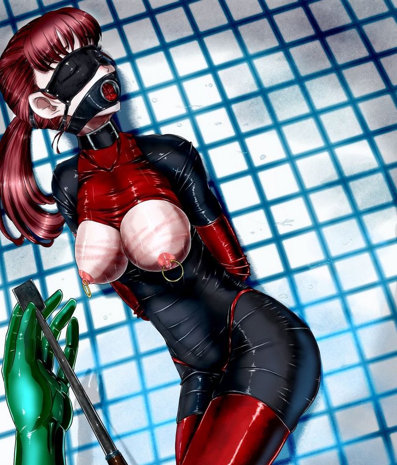 breast spanking for a rubber slave