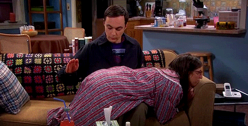 Sheldon Cooper spanks his girlfriend Amy on TBBT tv show