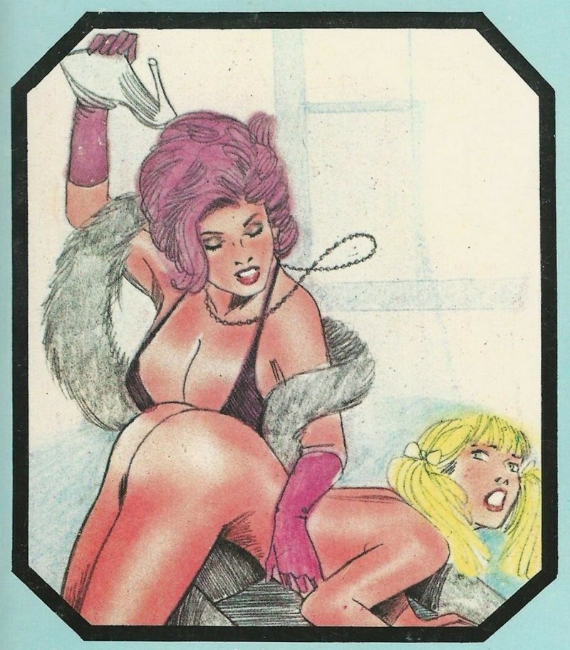 classy dame spanking cute little blonde with a shoe