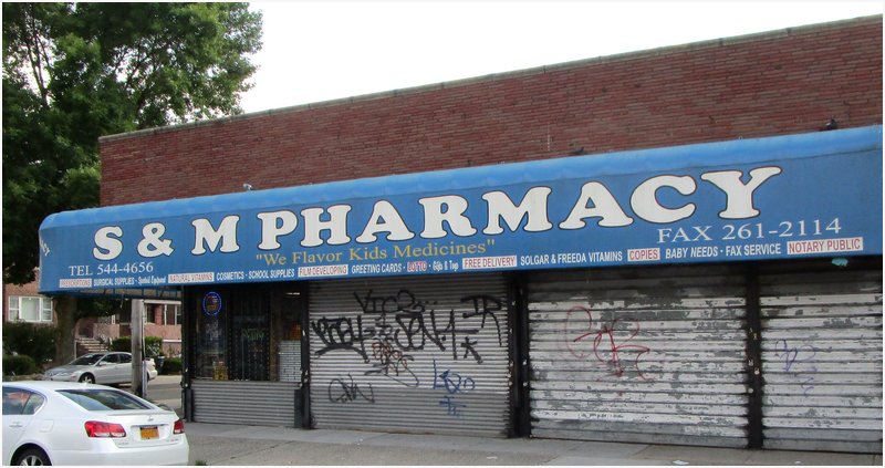 S&M Pharmacy sign