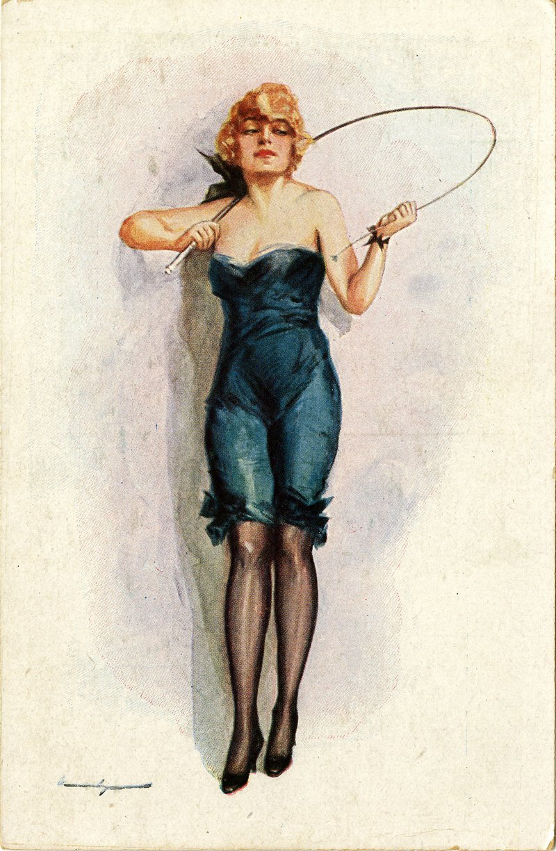 spanish dominatrix with a whip early 20th century vintage postcard