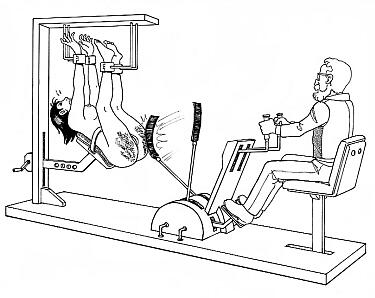 foot pedal operated spanking machine