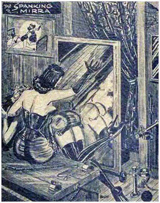 spanked in front of a mirror