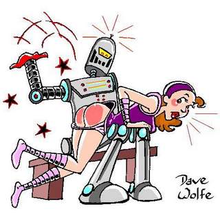 spanked by a robot