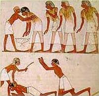 tax collectors beating a peasant