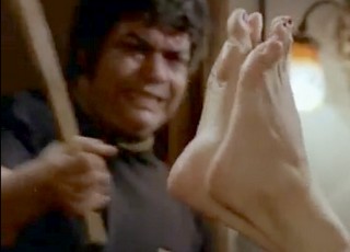 a television foot caning