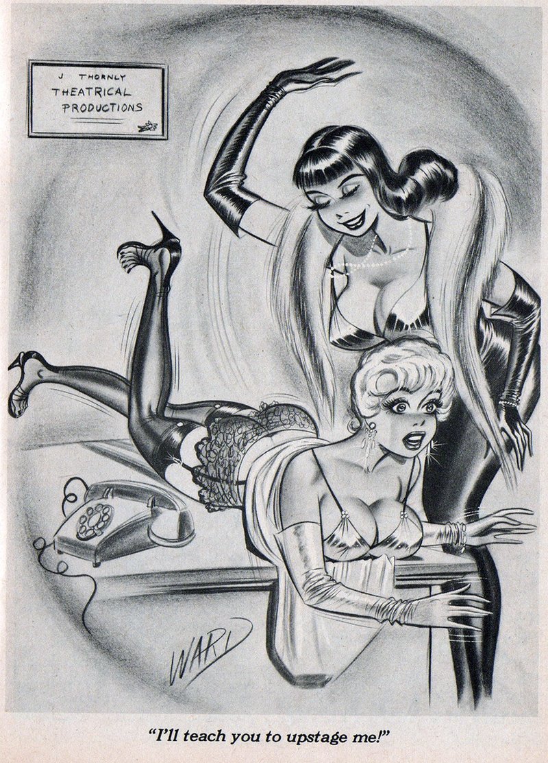 vintage lesbian spanking cartoon by Bill Ward