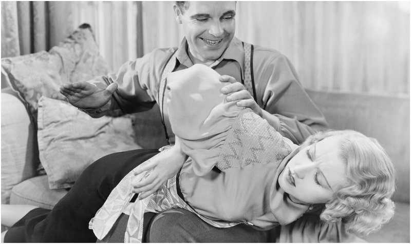 stewardess spanking scene of a spanked wife