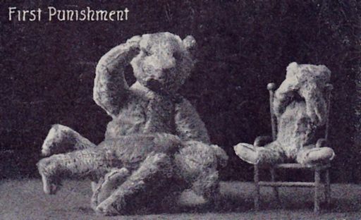 teddy bear gets spanked