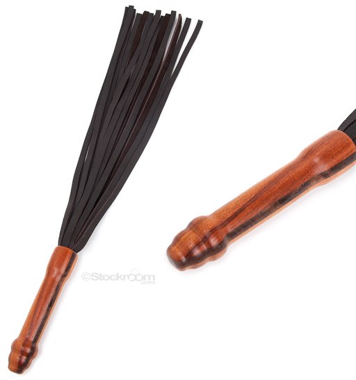 brown leather flogger